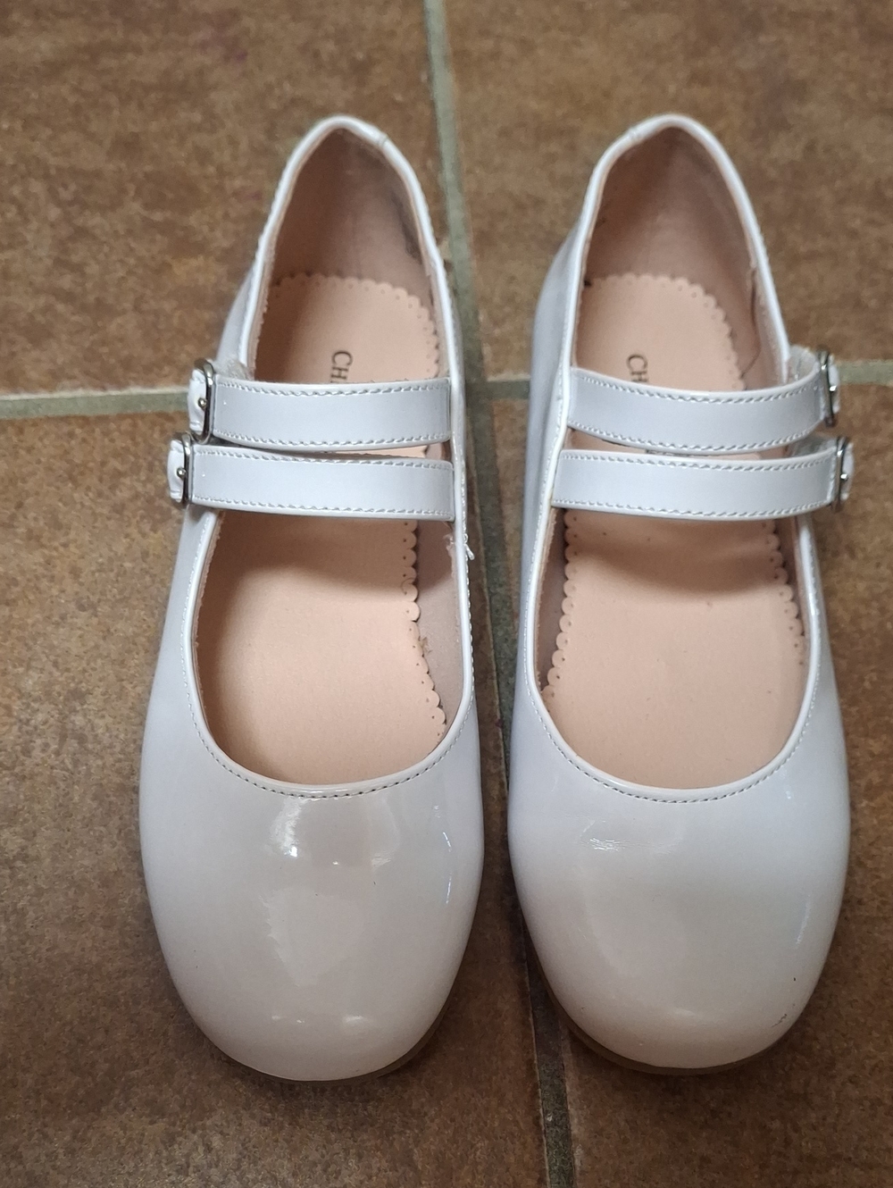 Christie & Jill Children's Double-Strap Mary Jane Shoes - White